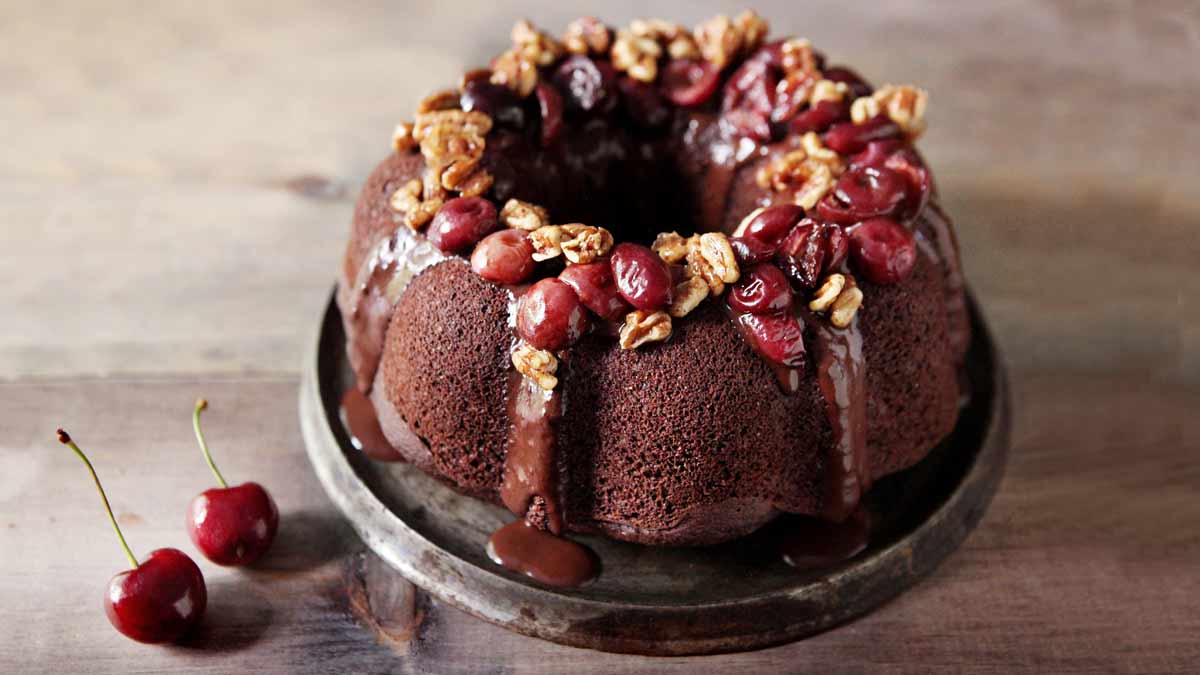 Yoga Plus Magazine - Chocolate Chipoltle Cake with Cherries