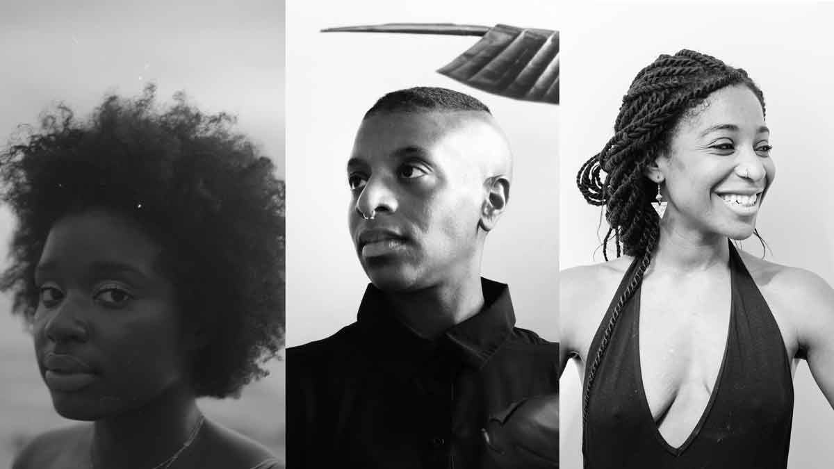Yoga Plus Magazine - Rooted In Our Roots- A Black Hair Journey - portraits of 3 young people and their haircuts